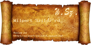 Wilpert Szilárd névjegykártya